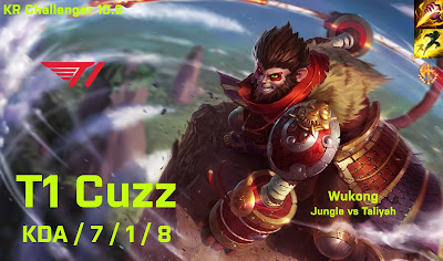 T1 Cuzz Wukong JG vs JAG Umti Taliyah - KR Challenger 10.6