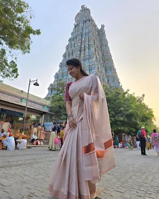 Actress Rachitha mahalakshmi cute looks in saree photoshoot