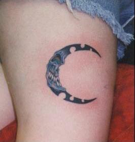 Crescent Moon and Star Tattoos