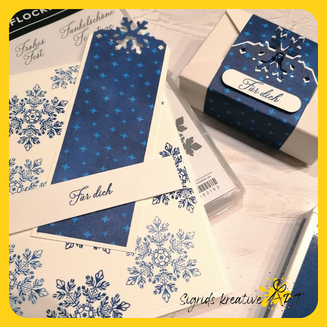 stampin up - karten basteln - weihnachtskarten - sparkling snowflakes - funkelflocken - tutorial