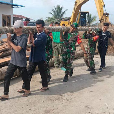 PUPR DS Tidak Tanggungjawab, Pangdam I BB Turunkan Anggota Yonzipur dan Kodim 0201 BS Bangun Jembatan Sementara