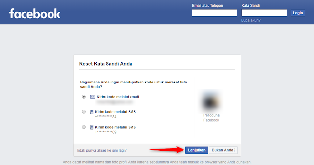 reset kata sandi facebook