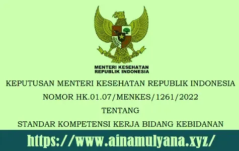 Kepmenkes Nomor HK.01.07/MENKES/1261/2022 Tentang Standar Kompetensi Kerja Bidang Kebidanan