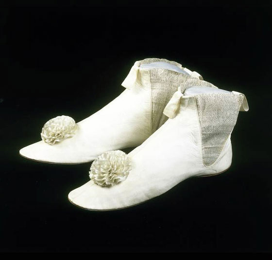 1885 pom pom wedding boots Victoria and Albert Museum