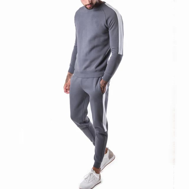 Men Track suit, grey color with white Lines 