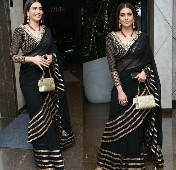 black saree design