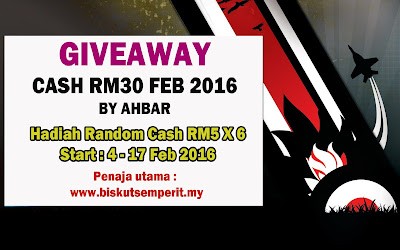 Giveaway Cash RM30 Feb 2016 by AHBAR
