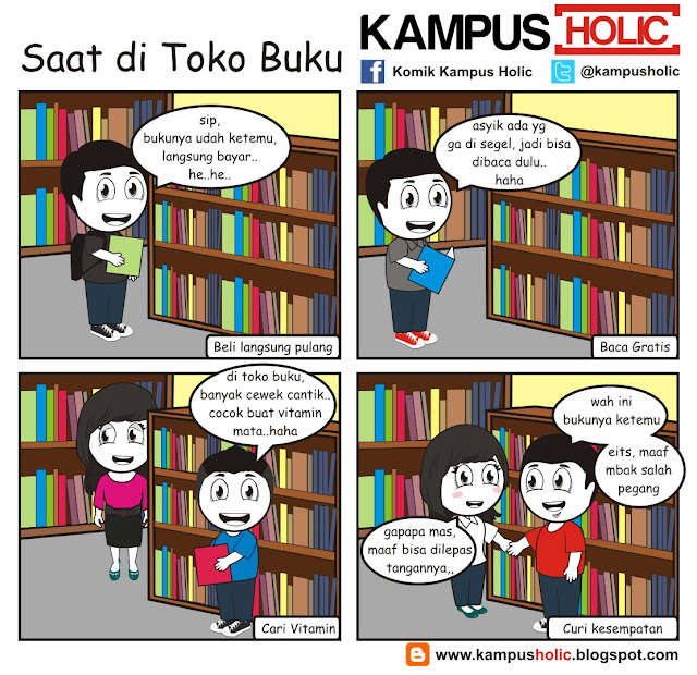 #136 komik mahasiswa Saat di Toko Buku