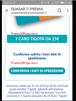 Logo Con Tigotà e Quasar si vince davvero e subito Gift Card da 25€!