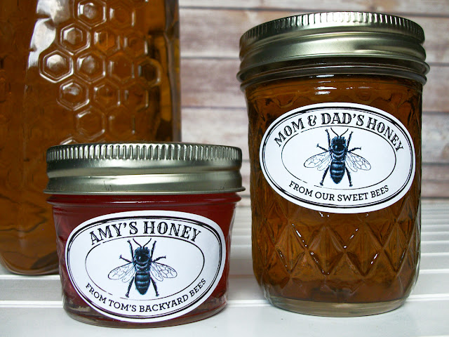 Custom Black & White Seal Oval Honey Jar Labels