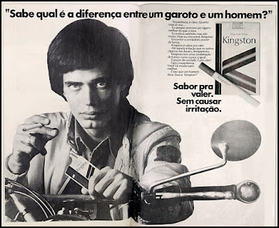 Propaganda  cigarros Kingston; Kingston cigarettes; propaganda anos 70; história decada de 70; reclame anos 70; propaganda cigarros anos 70; Brazil in the 70s; Oswaldo Hernandez;