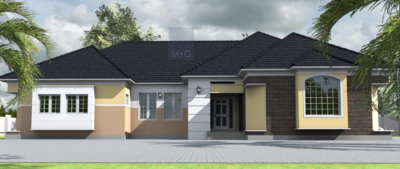 Contemporary Nigerian Residential Architecture 4 Bedroom Bungalow
