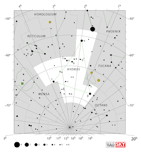 IAU: Карта на съзвездието Южна хидра | Hydrus