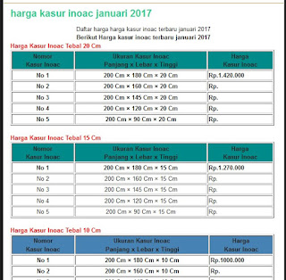 harga kasur inoac terbaru agustus,september 2017|kasur busa inoac asli