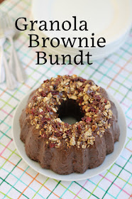 Food Lust People Love: When you are looking for a dessert you can also eat for breakfast, consider this granola brownie Bundt! It’s full of good stuff like dried cranberries, toasted almonds and crunchy granola, in a thick brownie batter.