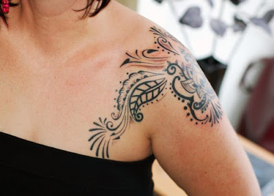 Women Shoulder Tribal Tattoos