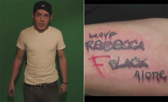 Bryan Ellis's Rebecca Black tattoo