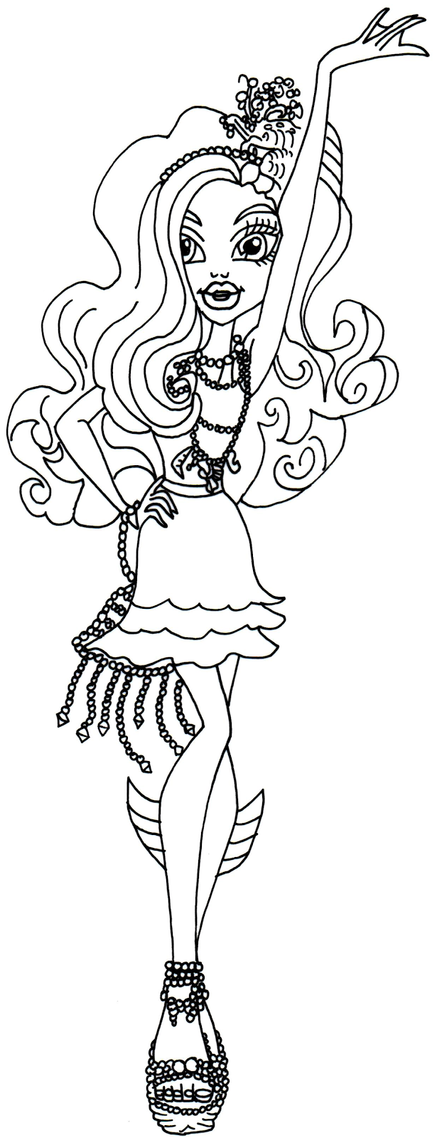 Download Free Printable Monster High Coloring Pages: Lagoona Blue Black Carpet Monster High Coloring Page