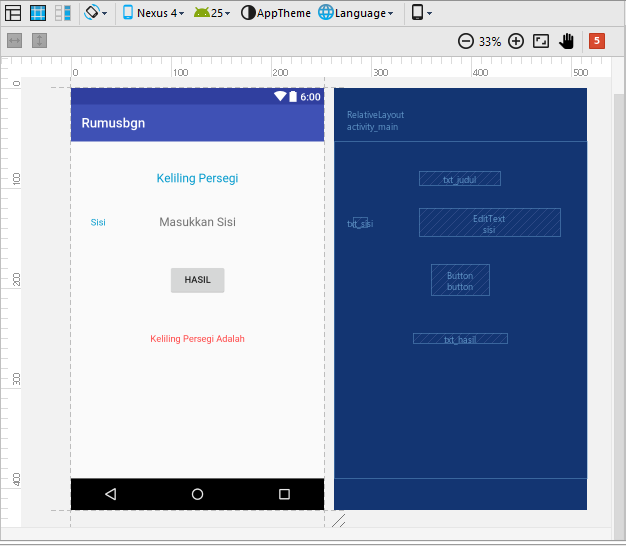 Cara Membuat Aplikasi Menghitung Luas dan Keliling Persegi dengan Android Studio