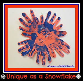 photo of: Painted Handprint Snowflakes via RainbowsWithinReach