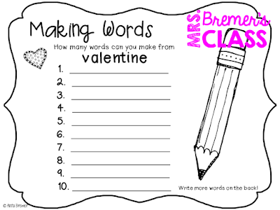 Valentine's Day FREEBIE pack