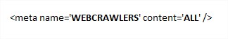 Meta WEBCRAWLERS Tag 