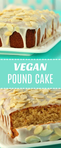 VEGAN POUND CAKE WITH ALMOND GLAZE