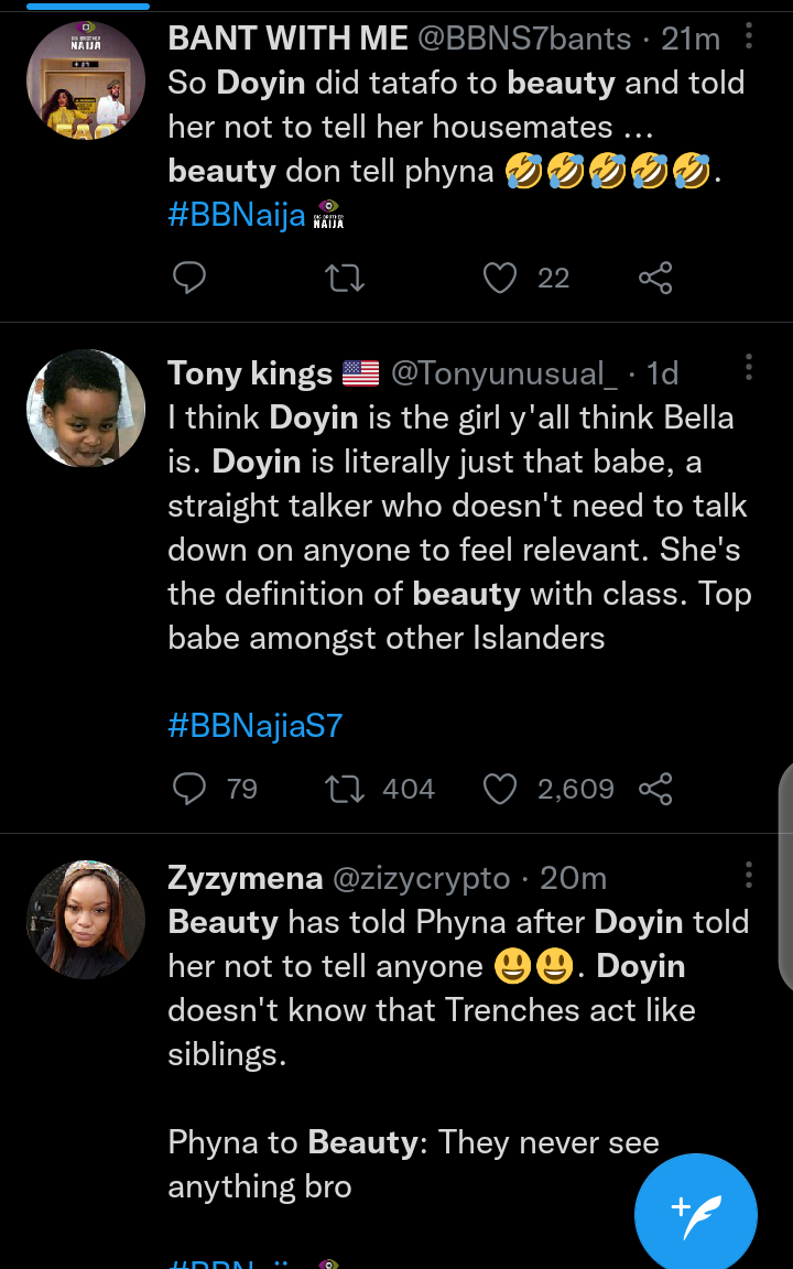BBNaija: Reactions as Doyin told Beauty everything Level One housemates said about her