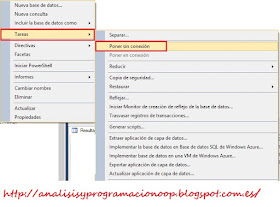 poner base de datos sin conexión, SQL Server