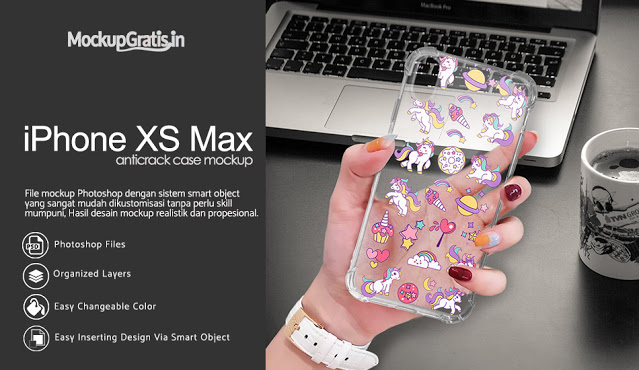 Mockup Softcase Anti Crack iPhone XS Max Gratis