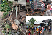Longsor di Madaprama, Rumah Nyaris Ambruk, Warga Diungsikan