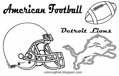 Detroit Lions printable North American team football coloring pages for boys basic clipart US sports