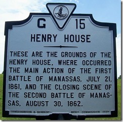 Henry House marker G-15 at First Manassas Battlefield