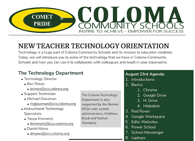 Screenshot of PDF of New Teacher Tech Orientation Document