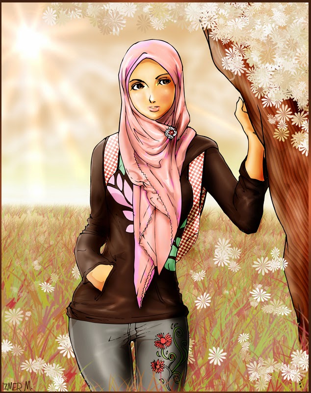 Muslim Girl in Spring Art