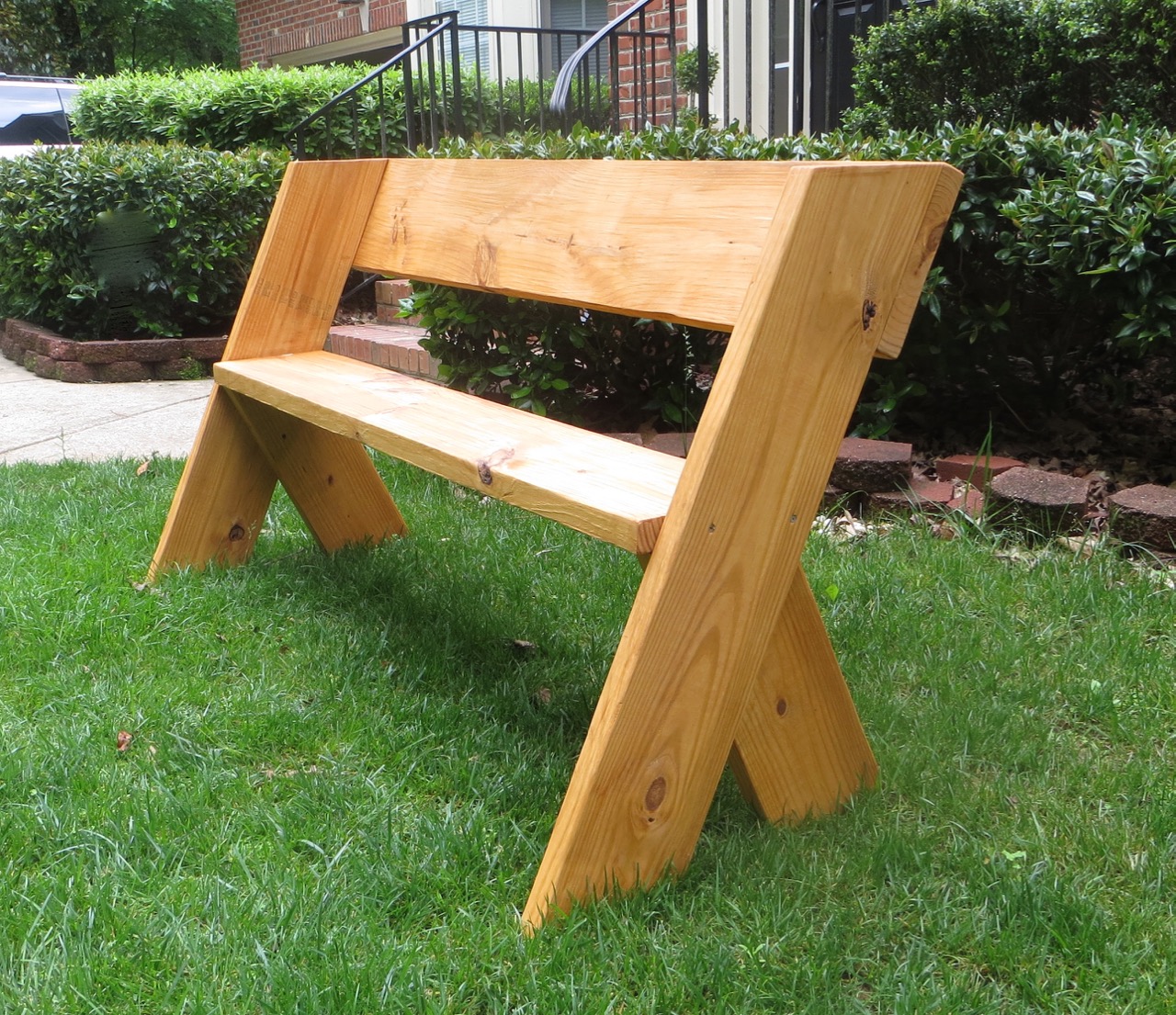The Project Lady DIY Tutorial $16 Simple Outdoor Wood Bench