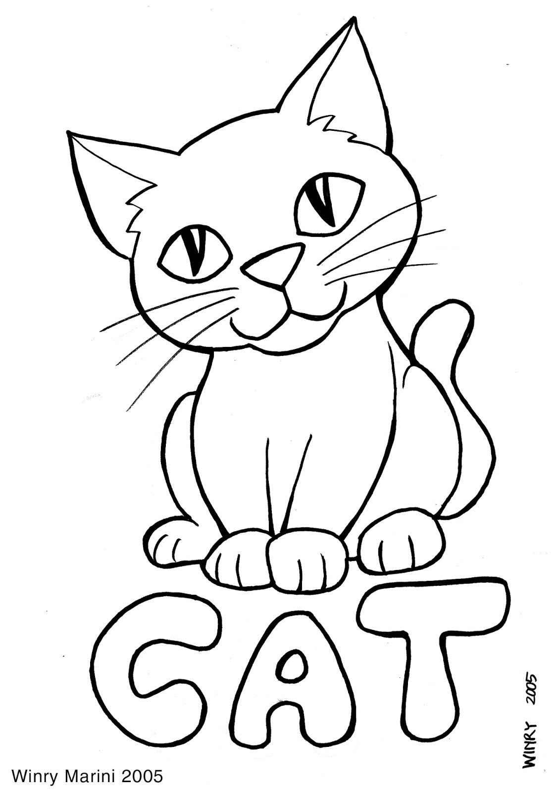 Download Art and Lore: Cat Coloring Page (Mewarnai Kucing)