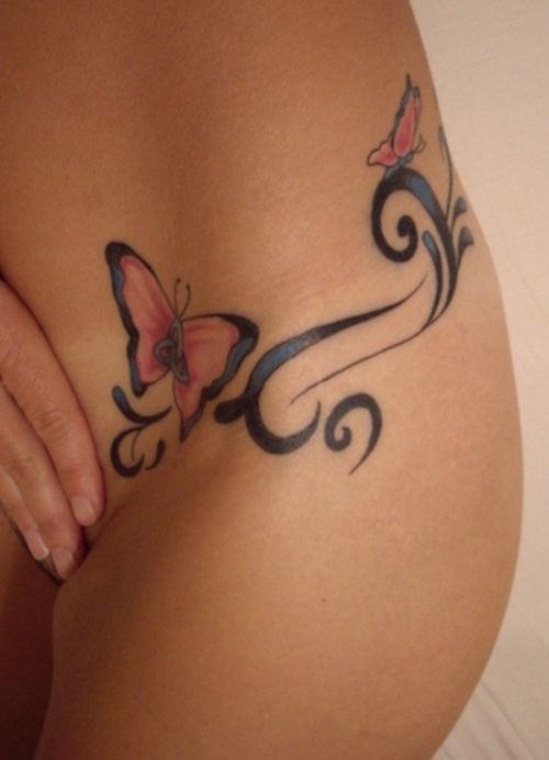 butterfly tattoos on hip