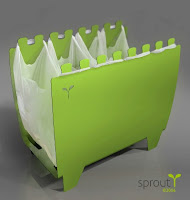 binvention - used to hold plastic shopping bags so the bags can hold recyclables