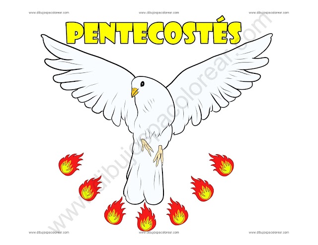 Pentecostés dibujo a color y para colorear