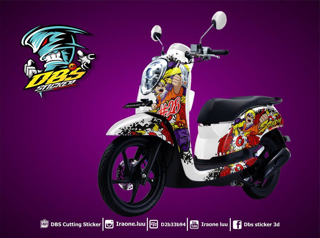 Cutting Sticker Honda Scoopy Naruto DBS Cutting Sticker 3D