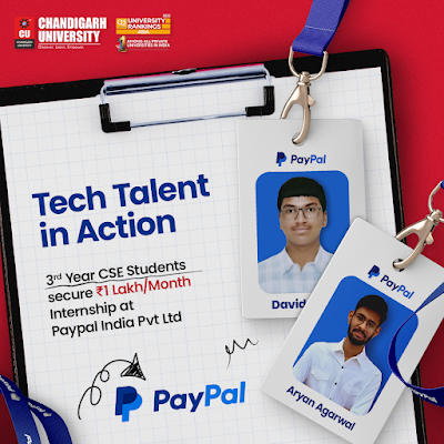 Chandigarh University internship at amazon, paypal, industry internship