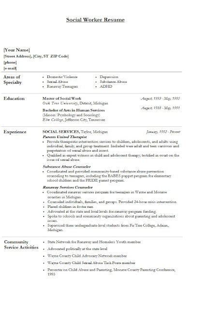 Modern Social Worker Resume