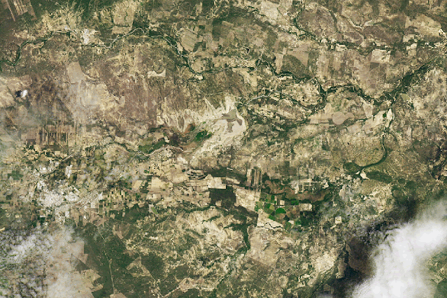 From July 2015 to July 2022. Cerro Prieto reservoir in northern Mexico is nearly empty.    Earth Observatory at NASA
