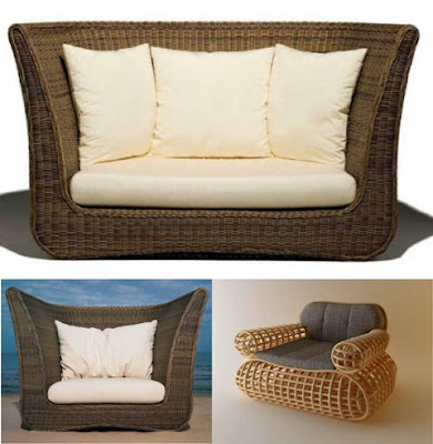 Modern Natural Rattan Sofa