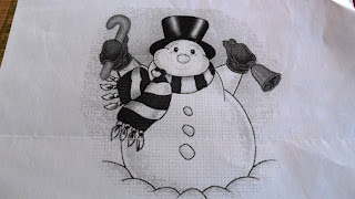 Risco para pintura em tecidos-boneco de neve