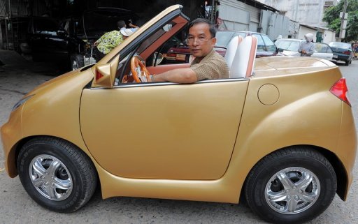 Home made car by cambodian maths and physics teacher
