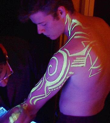 black light tattoo ink. Try a white ink tattoo or a UV