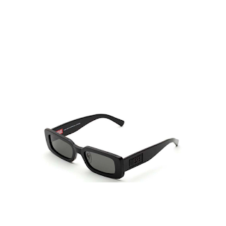 Diesel's N4VI Black Rectangular Sunglasses for Unisex