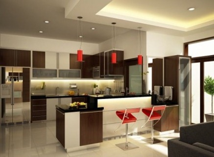 Cocina Rústica Moderna para Apartamento1